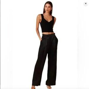 House of Harlow 1960 Black Satin wide-leg pants Size L